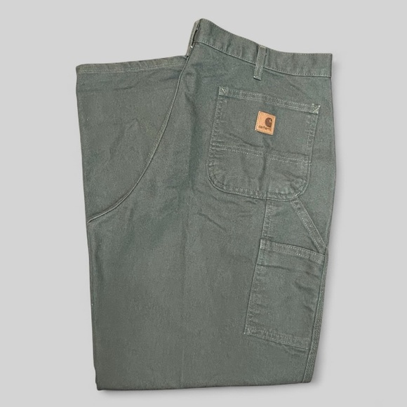 Carhartt Washed Duck Dungaree Cargo Work Pants Size 38x30 - Picture 2 of 10